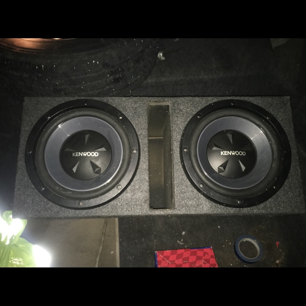 2 12 inch Kenwood speakers and Kenwood amp